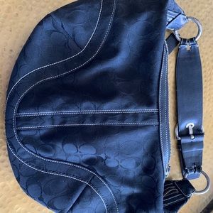 Coach Signature Hobo Purse Black